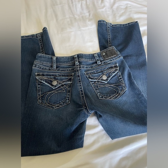 Silver Jeans Womens Suki Surplus Boot Low Rise Dark Wash Denim W 30 L 30 - Picture 4 of 8